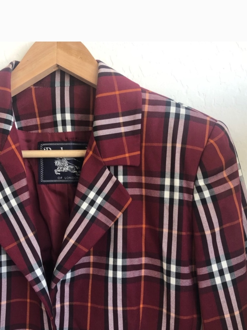 Vintage Burberry Plaid Short Blazer Size 4 - Picture 2 of 6